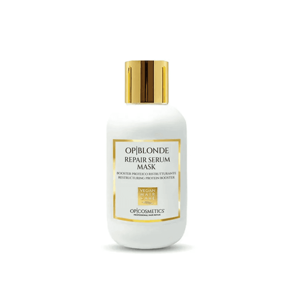 Proteiiniga juuksemask 250ml kuivadele ja kahjustatud juustele valgel taustal, OP Blonde tootesari.